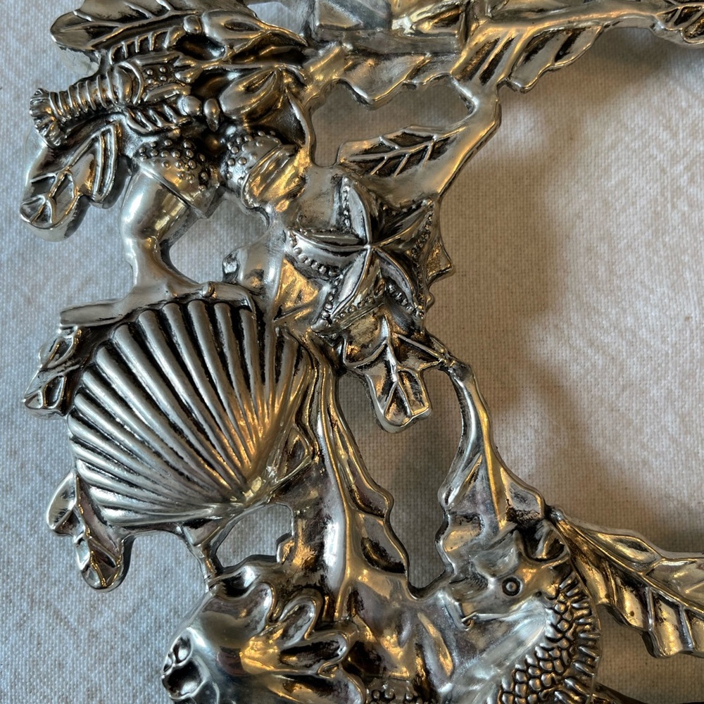 Vintage Godinger Sea Treasures Wreath Nautical Shells Wall Plaque Trivet - Picture 6 of 7